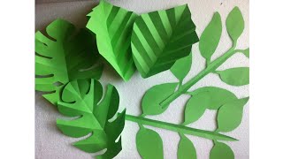 Hojas de papel fáciles y rápidas de hacer DIY  Easy StepbyStep Paper Tropical Leaves [upl. by Liam]