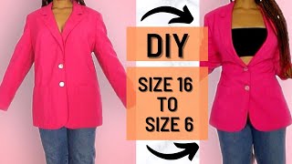 2 DIY NO SEW BLAZER ALTERATIONS  5 MIN REVERSIBLE CLOTHING HACKS [upl. by Aikar853]