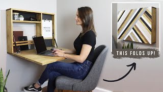 How To Build A Fold Down Wall Desk  DIY Murphy Desk [upl. by Vinn]