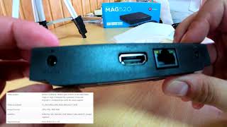 How to add IPTV channels on MAG520  MAG520w3 review [upl. by Auhs]