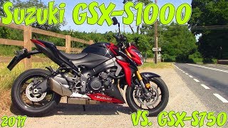 2017 Suzuki GSXS1000 Review Vs GSXS750 [upl. by Dranyar]