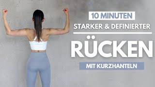 10 MIN RÜCKEN Workout  KURZHANTELN  GENAUE Anleitung  Tina Halder  TinaFitness [upl. by Gehman]