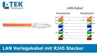 LAN Verlegekabel mit RJ45 Stecker [upl. by Willett]