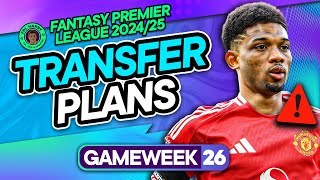 MY FPL GW26 TRANSFER PLANS ♻️ Amad Injured Who to AM in GW26  Fantasy Premier League Tips 202425 [upl. by Lustig]