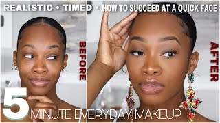 Realistic 5 MINUTE Everyday MAKEUP TIMED  How to Succeed at a Quick Face Every Time  Maya Galore [upl. by Notgnillew]