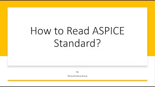 How to Read ASPICE Standard [upl. by Peggie]