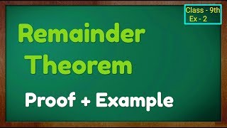 Remainder Theorem class 9th [upl. by Reiniar]