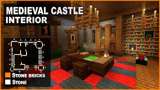 Minecraft How to decorate a Medieval Castle  Interior Design Tutorial [upl. by Verna699]