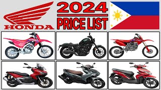 Honda Motorcycle Price List In Philippines 2024 [upl. by Hyacinthia]