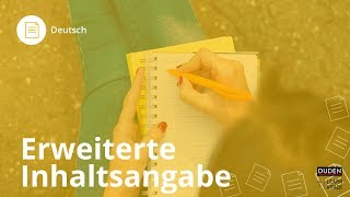 Erweiterte Inhaltsangabe Das musst du beachten – Deutsch  Duden Learnattack [upl. by Alyar870]