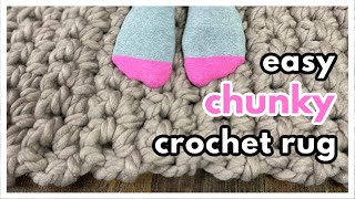 Easy Crochet Rug with Super Chunky Yarn [upl. by Ainatnas]