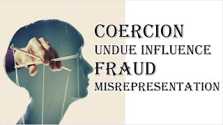 Coercion Undue Influence Fraud Misrepresentation  Indian Contract Act 1872  Law Guru [upl. by Autumn]