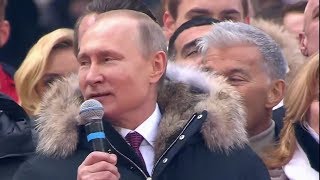 Putin and Russian Olympic Team Sing National Anthem Together [upl. by Ahsaele]