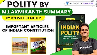 L25Important Articles of Indian Constitution  Indian Polity Series  UPSC CSE  Byomkesh Sir [upl. by Yannodrahc]