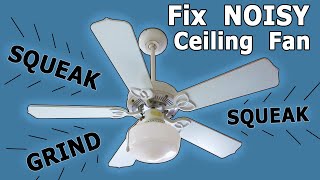 Fix a NOISY CEILING FAN Oil Bearings EASY Step by Step How to install squeaking grinding wire light [upl. by Aryek]