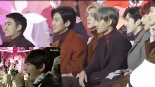 EXO reaction whenever BTS appear on the screen [upl. by Akemahc]