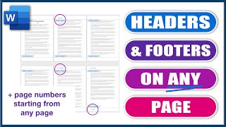 Headers amp Footers on ANY page in WORD  Microsoft Word tutorials [upl. by Ennybor]