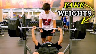 FAKE WEIGHTS in the GYM Prank [upl. by Esinnej42]