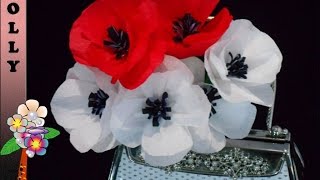 How to make paper flowers tutorial  Pretty Poppies [upl. by Feinstein167]