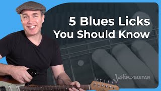 5 Blues Guitar Licks from Minor Pentatonic Scales [upl. by Euqirrne]