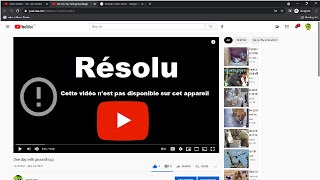 Le message derreur Cette Vidéo nest pas Disponible sur cet appareilquot sur YouTube [upl. by Larcher]