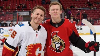 Matthew and Brady Tkachuk face each other for first time [upl. by Hardy]