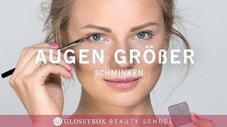 Tutorial  Beauty Hack  Augen größer Schminken  GLOSSY BASICS [upl. by Siraval632]