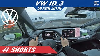 2020 VW ID3  Top Speed  SHORTS [upl. by Ecerahc]