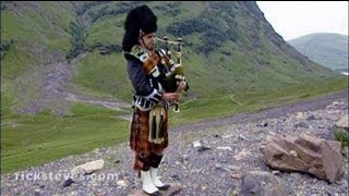 Rannoch Scotland Highlands Roadside Piper  Rick Steves’ Europe Travel Guide  Travel Bite [upl. by Sterrett]