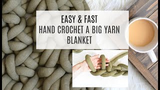 How To Crochet A Big Yarn Blanket By Hand [upl. by Eiliah795]