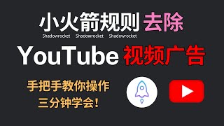 【小火箭去除YouTube视频广告】无需复杂步骤丨shadowrocket丨IOS翻墙指南丨小火箭规则丨彻底解决视频广告烦恼丨机场推荐丨ChatGPT 奈飞流媒体使用教程丨 [upl. by Angi]