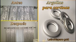 COMO poner ARGOLLAS a cortinas🧵✂️✏️ FACIL y MUY rápido 2 [upl. by Mikey578]