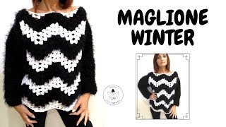 TUTORIAL Maglione Winter uncinettopunto grannylafatatuttofare [upl. by Polloch482]