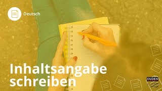 Inhaltsangabe schreiben  Deutsch  Duden Learnattack [upl. by Belak]