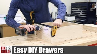 Easy DIY Drawers with Pocket Screws  How to Make [upl. by Luapnoj]