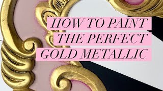 How to Paint the Perfect Gold Metallic on Furniture with Tracey Bellion Traceys Fancy [upl. by Mattias70]