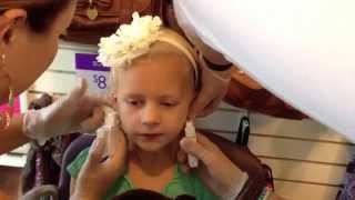 Ear Piercing at Claires 6 years old [upl. by Ylesara123]