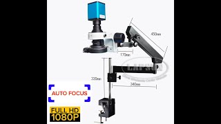 Universal Articulating Clamp Arm Stand 10 200X Lens IMX290 Auto Focus Industry Microscope Set [upl. by Ennovihc]