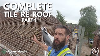 COMPLETE TILE REROOF PART 1 [upl. by Gerda416]