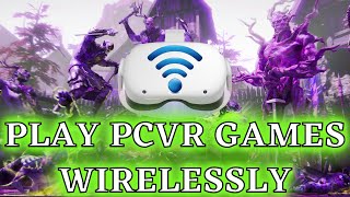 How to play PCVR Wirelessly Oculus Quest 2 Virtual Desktop No Cable amp No Sideloading Needed [upl. by Hardunn]