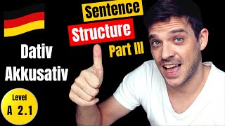 Position of Dativ and Akkusativ Objects  German Sentence Structure Part III  YourGermanTeacher [upl. by Sternick]