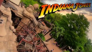 4K Indiana Jones Coaster  On Ride  Front Row  Disneyland Paris [upl. by Hephzipah621]