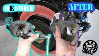 How to Compress rear brake caliper VW Passat [upl. by Angle]