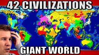 All 42 Nations Battle on a Giant World Map Civ 6 Gathering Storm [upl. by Aserehtairam]