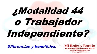 Modalidad ¿44 o Trabajador Independiente [upl. by Robertson]