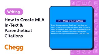 How to Create MLA InText amp Parenthetical Citations  Chegg [upl. by Eirrehs67]