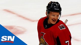 Brady Tkachuk Breaks Family Record By Scoring Fastest First NHL Goal [upl. by Garibull726]