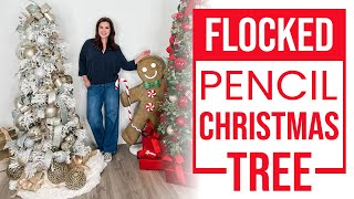 FLOCKED Pencil CHRISTMAS TREE Decorated [upl. by Katheryn]