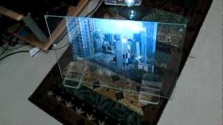 Transperent video glass screen no projection foil pure treated glass [upl. by Kepner]