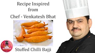 Recipe Inspired from Chef VenkateshBhat  Stuffed Chilli Bajji  Milagai Bajji  Easy Evening Snack [upl. by Adnaluoy]